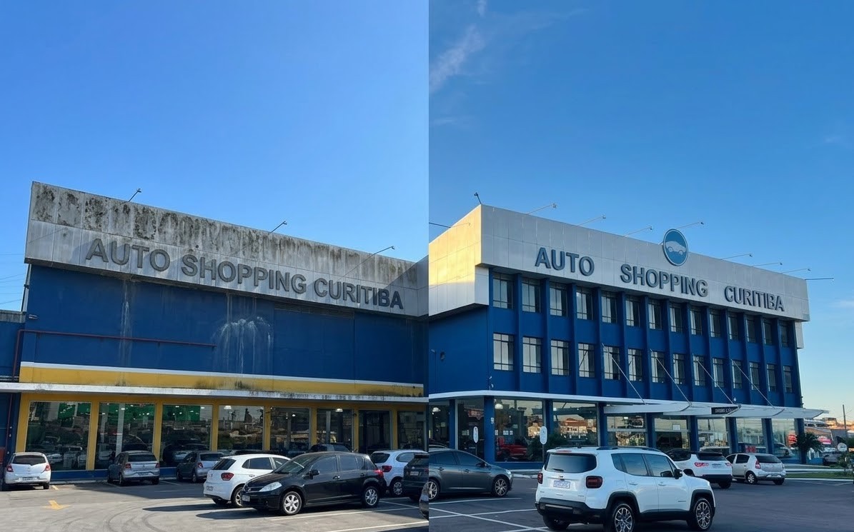 Limpeza de fachada com drone: remoção de sujeira superficial