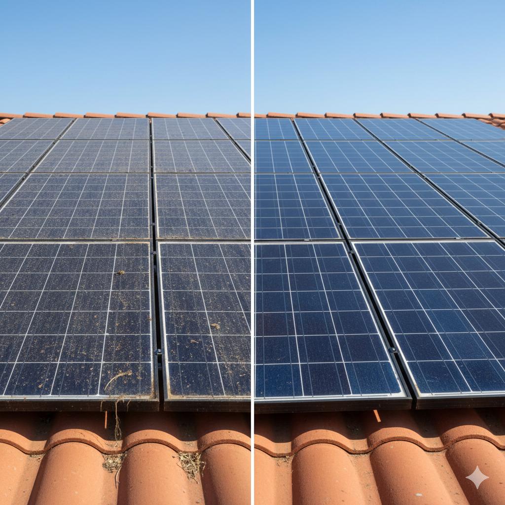 Antes e Depois placas solares